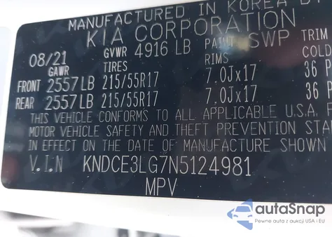 2022 Kia Niro Ev Ex Premium from USA, damaged, VIN KNDCE3LG7N5124981